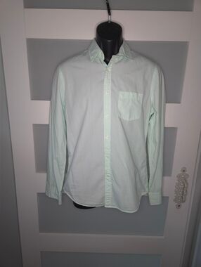 Express Men's Mint Green Button-Down Shirt